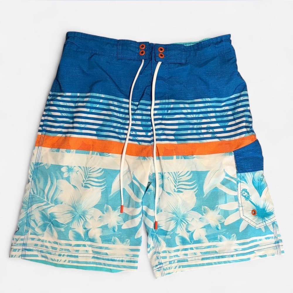 Speedo Blue and Orange Floral Board Shorts
